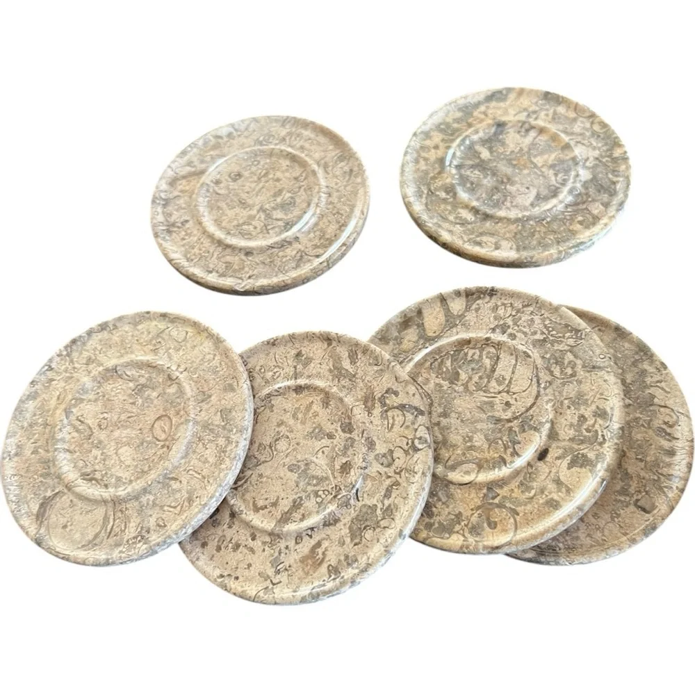 Brown marble coasters VINTAGE set of 6